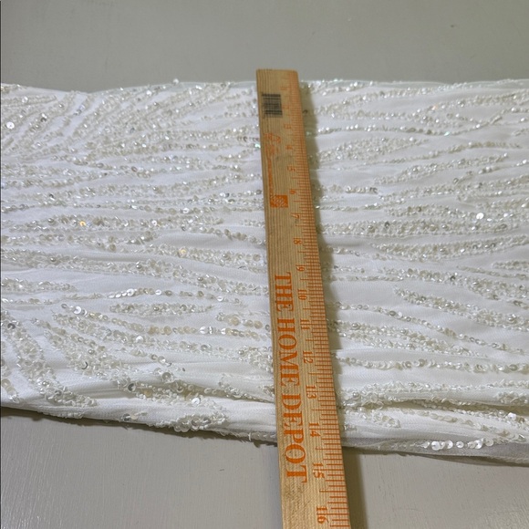 Lulus Glamourous Ever After White Sequin Beaded Backless Maxi Dress Size Small - Picture 10 of 11